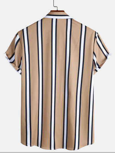 Ammon® | Striped Print Button Up Shirt