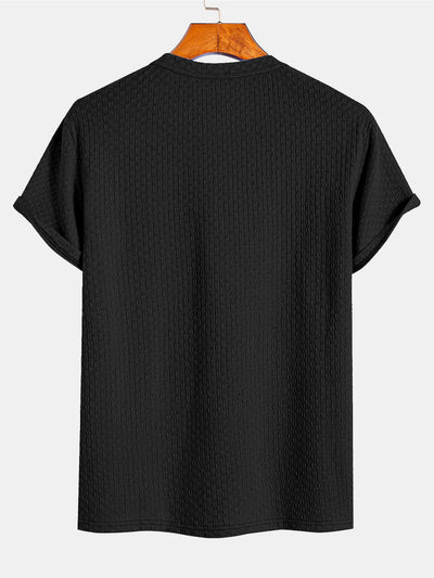 Julián® | Checkerboard Textured Knitted T-shirt