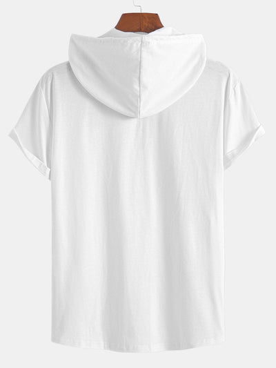 Celestino® | Short Sleeve Henley Hooded T-Shirt