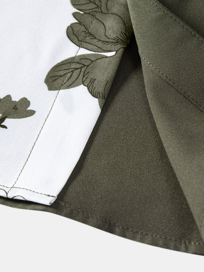 Aurelio® | Floral Patchwork Print Button Up Shirt