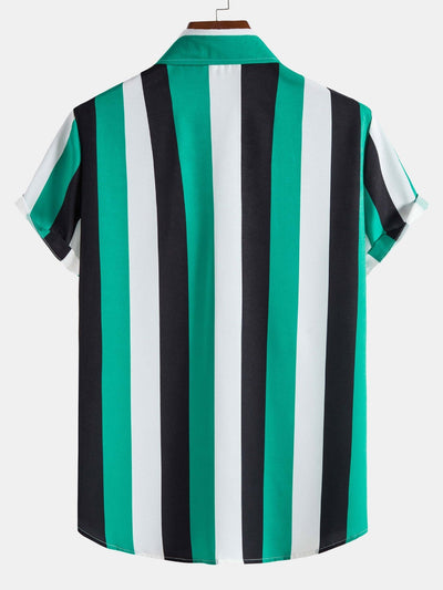 Aspen® | Wide Striped Print Button Up Shirt