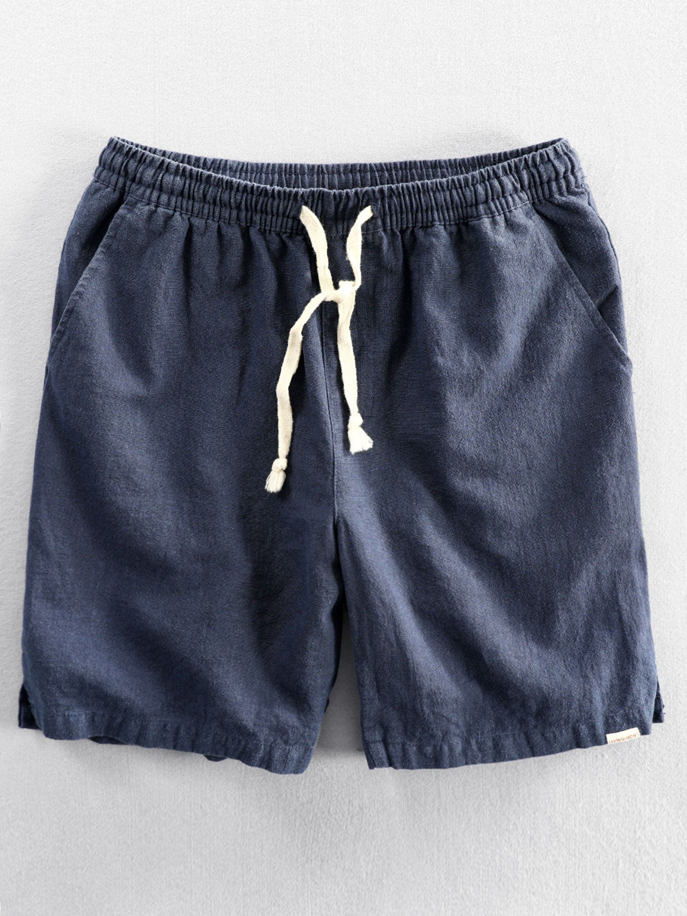 Barbe® | Linen Cotton Blend Drawstring Shorts
