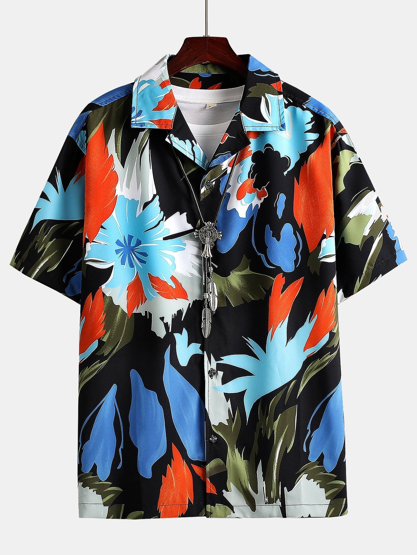 Astrid® | Hand Drawn Floral Print Revere Shirt