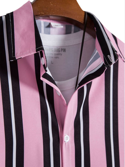 Anund® | Striped Print Button Up Shirt