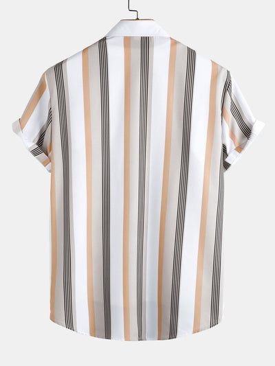Arnan® | Stripe Print Button Up Shirt