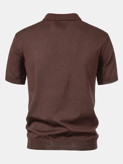 Owen | Stripe Jacquard Knit Polo Shirt