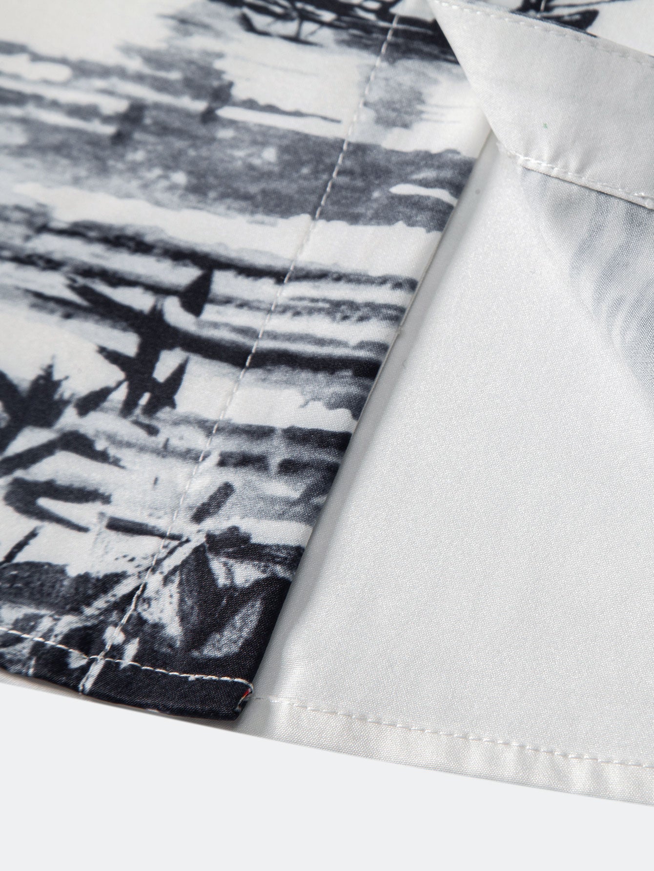Mahoma® | Ink Landscape Painting Stand Collar Shirt