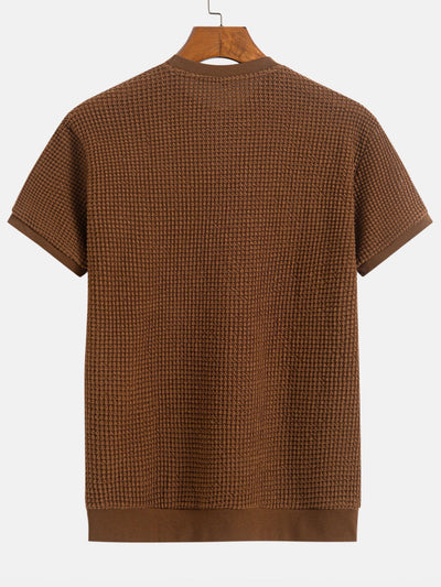 Mauricio® | Short Sleeve Waffle Ribbed Hem T-Shirt