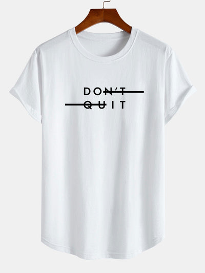 Nilo® | Don'T Quit Print Cotton Arc Hem T-Shirt