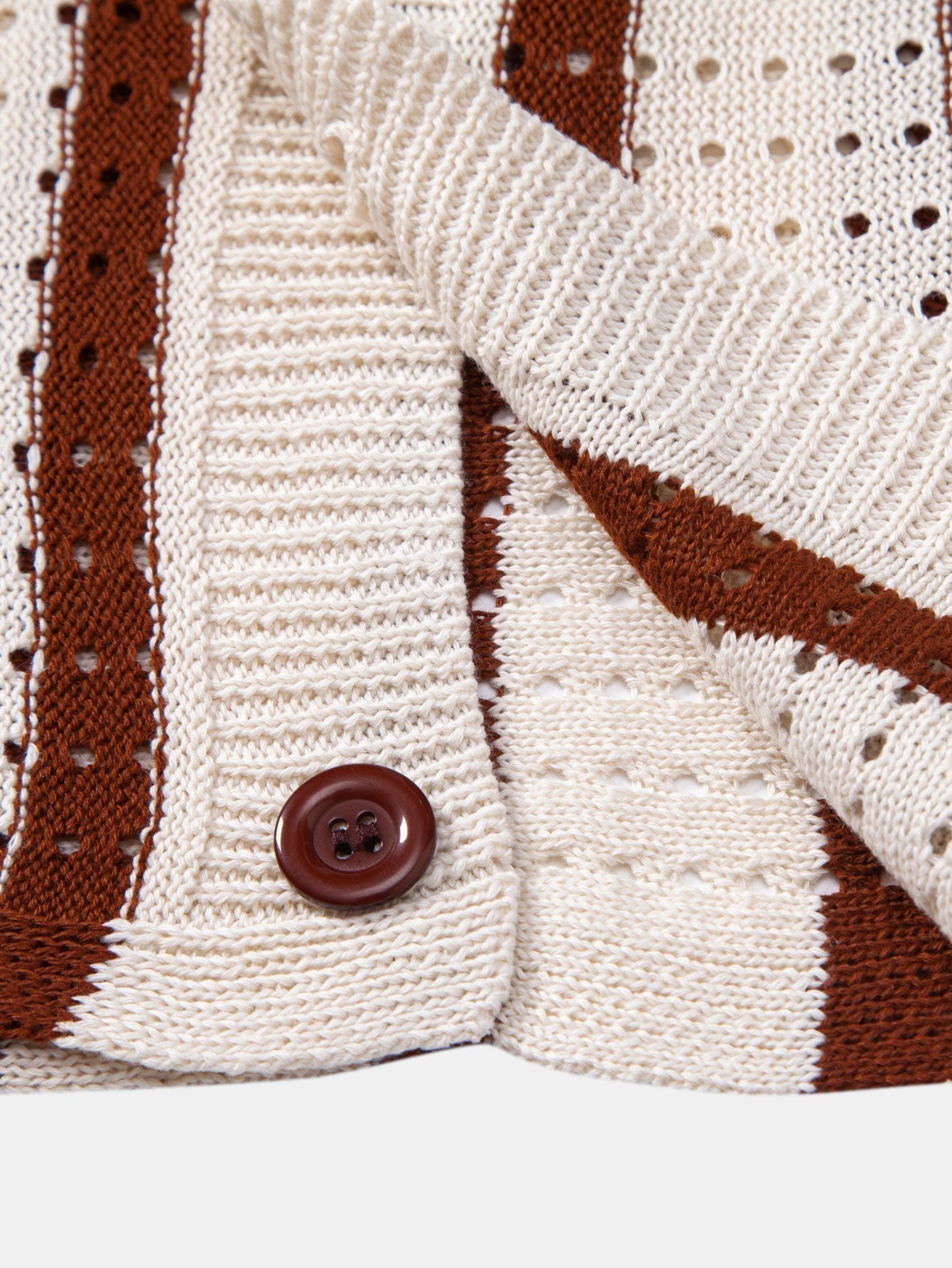 hola Striped shirt with knitted eyelets & straight leg linen trousers