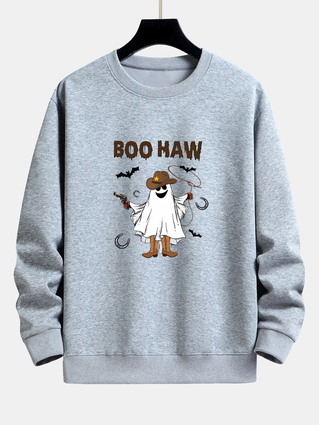 Canuto® | BOO HAW Cowboy Ghost Print Relax Fit Sweatshirt