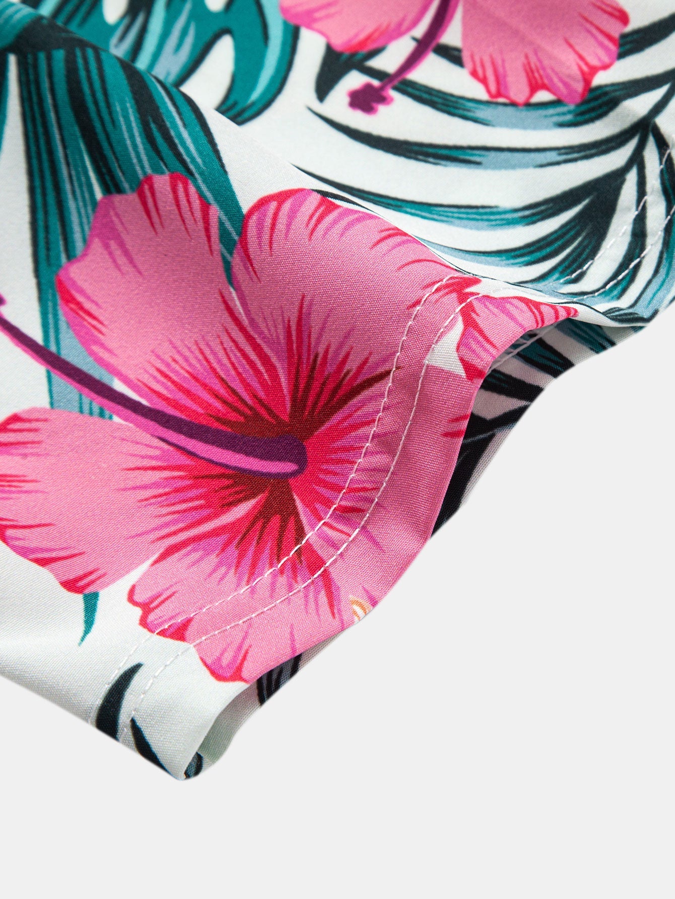 Lucas® | Tropical Flowers Print Button Up Shirt & Zip Pocket Swim Shorts