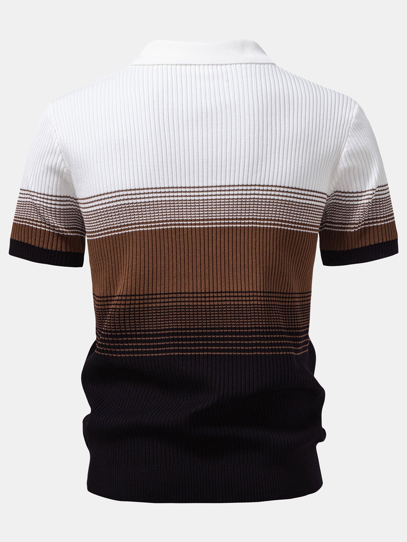 Samuel | Striped Gradient Knitted Polo Shirt