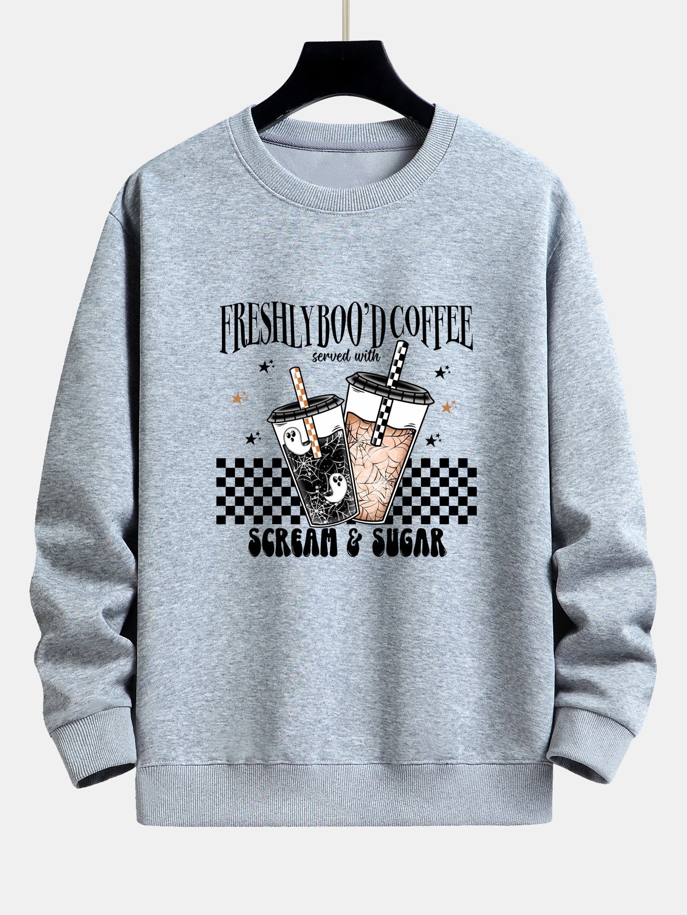 Bertrán® | Freshly Boo¡¯d Coffee Halloween Print Relax Fit Sweatshirt