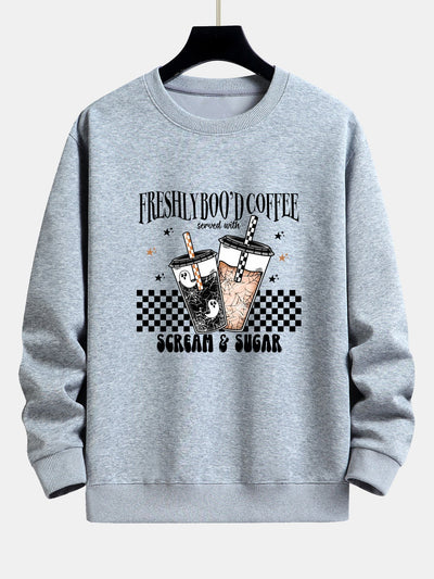 Bertrán® | Freshly Boo¡¯d Coffee Halloween Print Relax Fit Sweatshirt