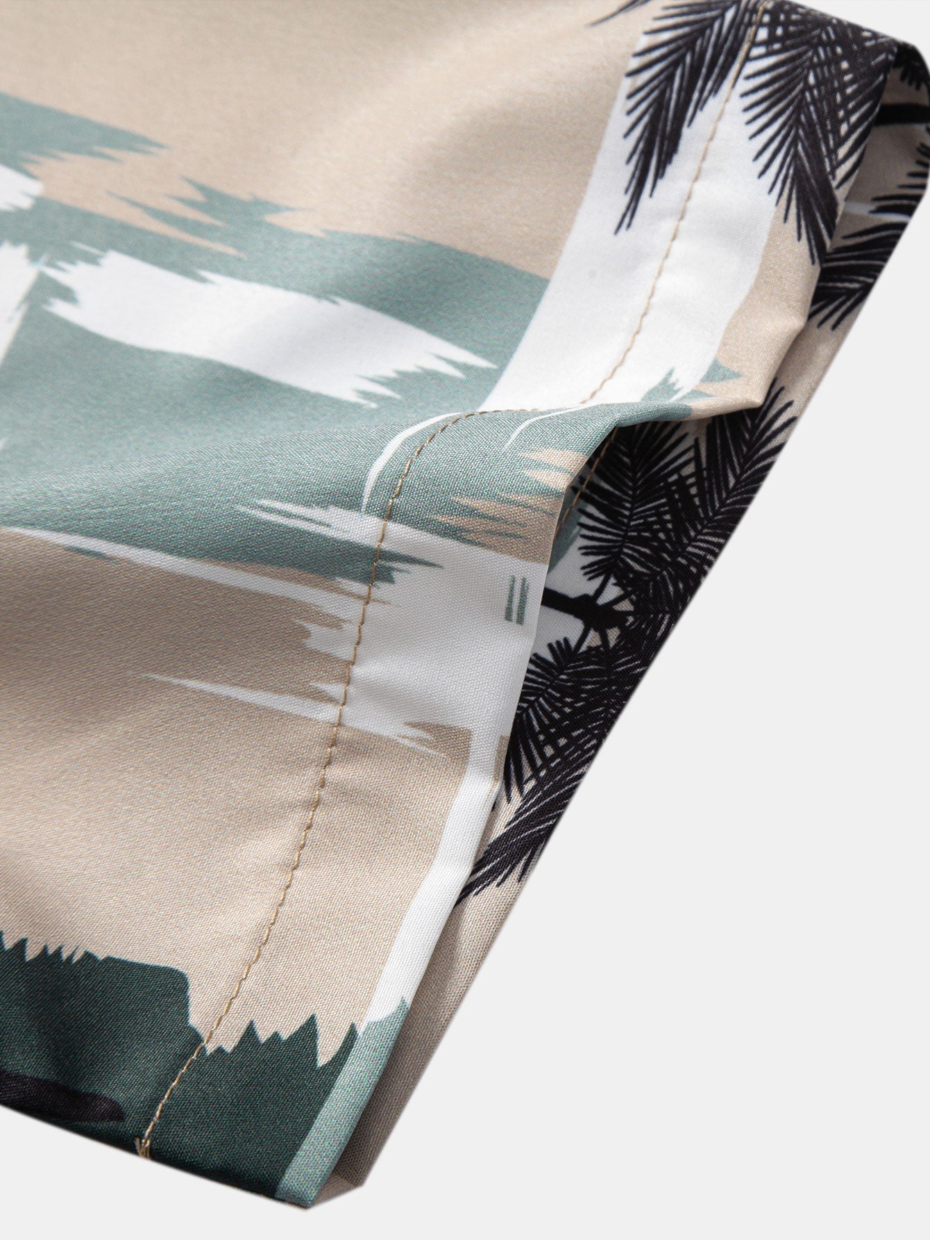 Gervasio® | Palm Tree Color Block Print Button Up Shirt