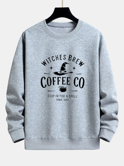 Bilal® | Witches Brew Coffee Halloween Print Relax Fit Sweatshirt