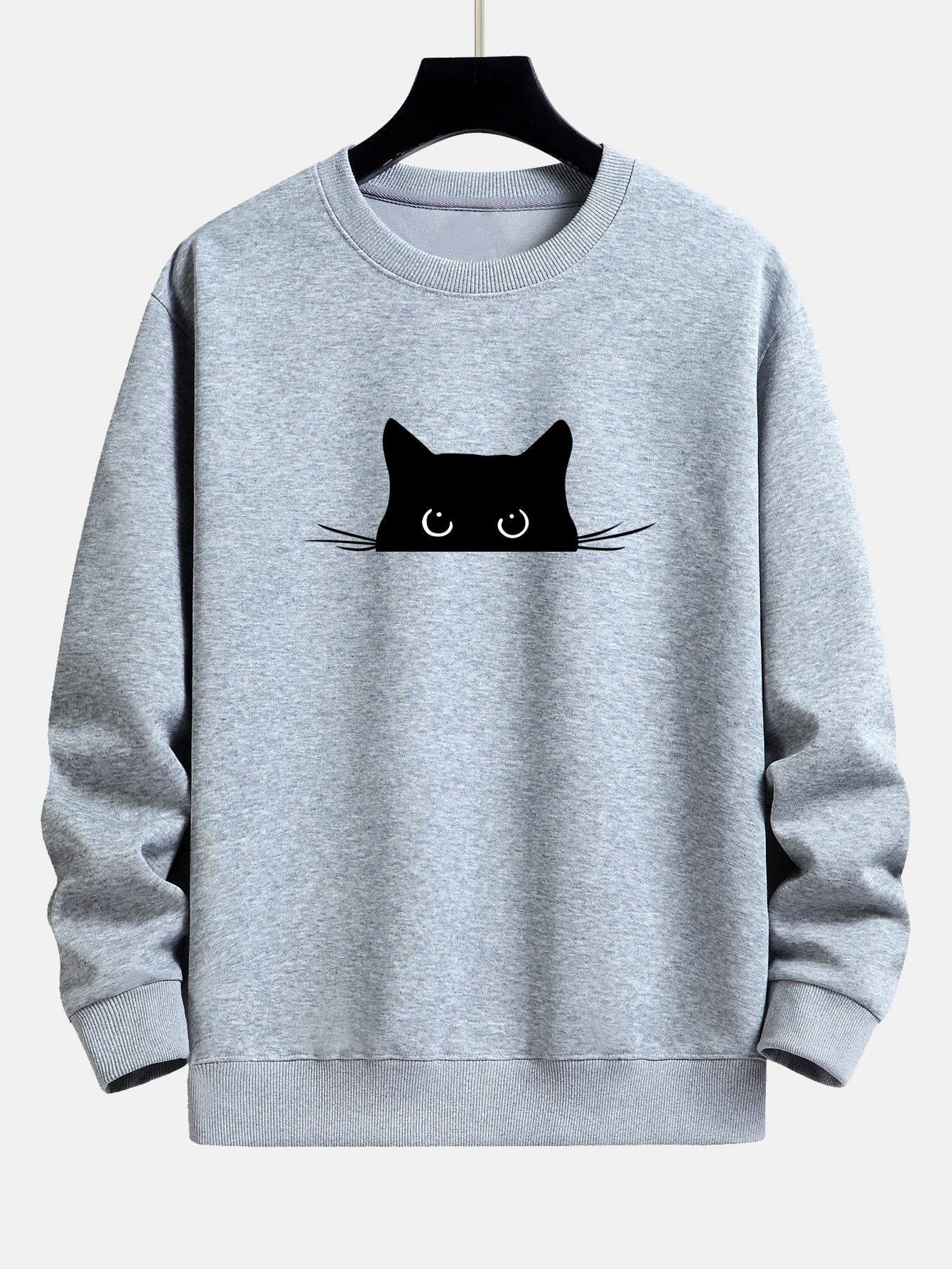 Federico® | Black Cat Print Relax Fit Sweatshirt