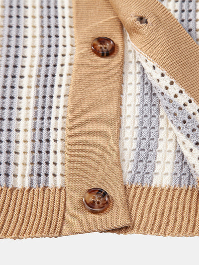 hola STRIPED SHIRT WITH CROCHET EYELETS