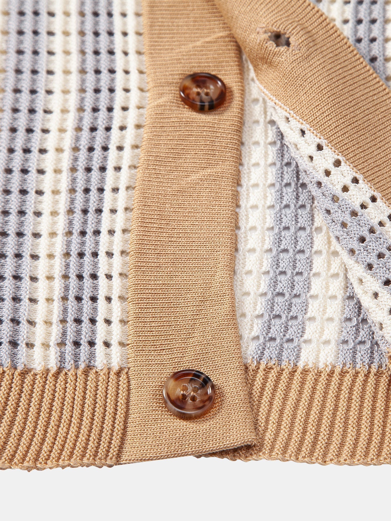 hola STRIPED SHIRT WITH CROCHET EYELETS & STRAIGHT LEG LINEN PANTS