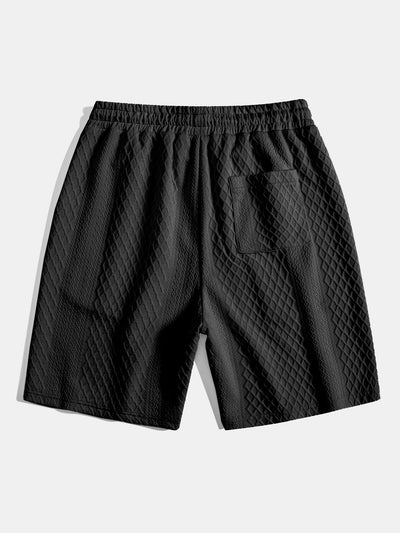 Adelin® | 3 Pieces Diamond Geometric Jacquard Drawstring Shorts