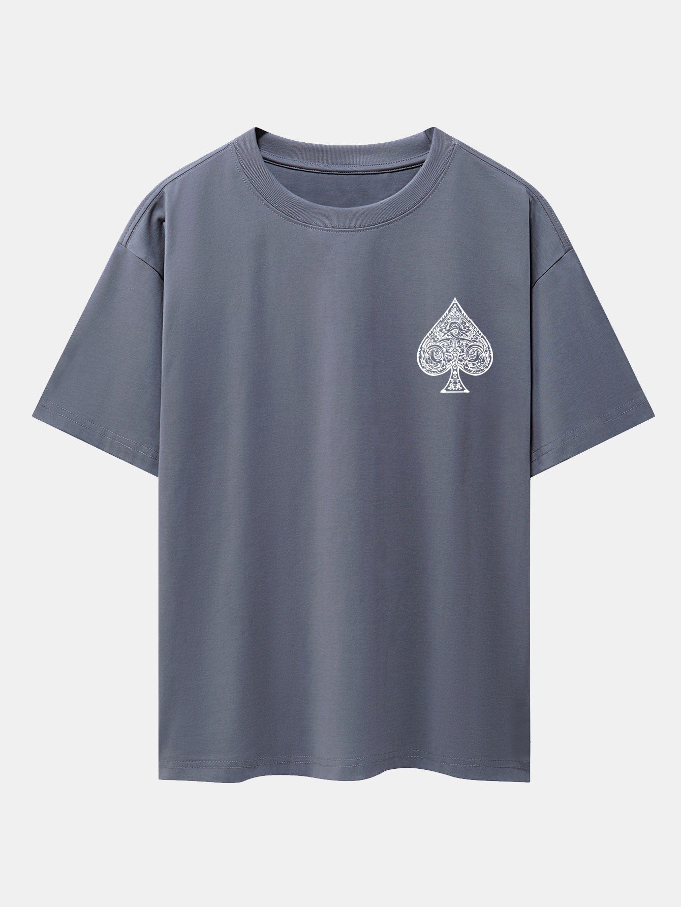 Ahab® | Ace Of Spades Print Drop Shoulder Oversize T-Shirt