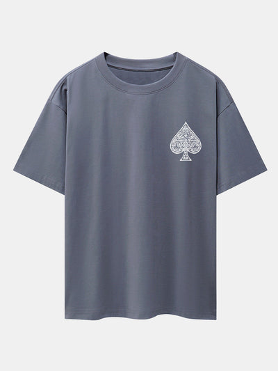 Conrado® | Ace Of Spades Print Drop Shoulder Oversize T-Shirt