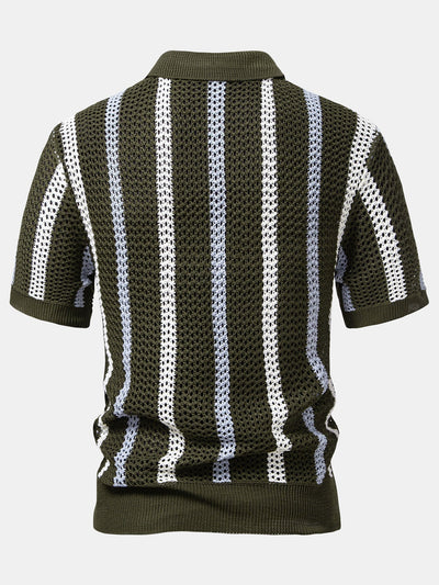 Hello Crochet Polo Shirt & Straight Linen Pants