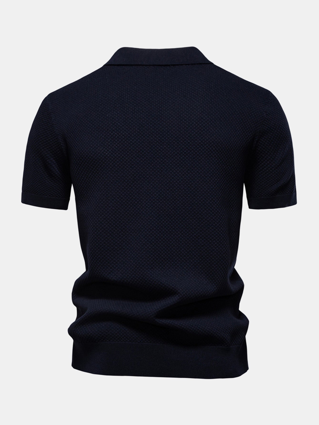 Elton® | Pineapple Texture Knit V Neck Polo