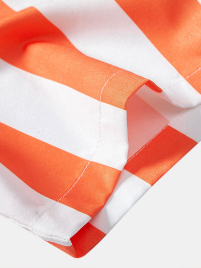 Amets® | Stripe Print Button Up Shirt