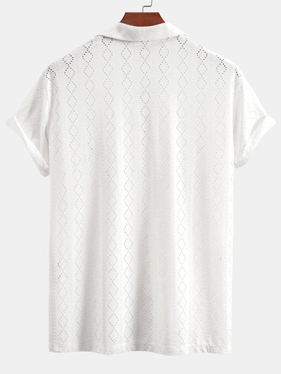 Macabeo® | Muscle Fit Diamond Texture Cuban Shirt