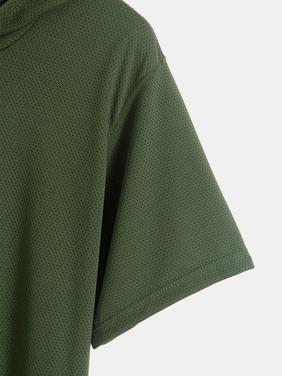 Karim® | Athletic Mesh Kangaroo Pocket Hooded T-Shirt