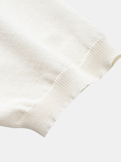 Daniel | Stripe Geometric Jacquard Knitted Polo Shirt