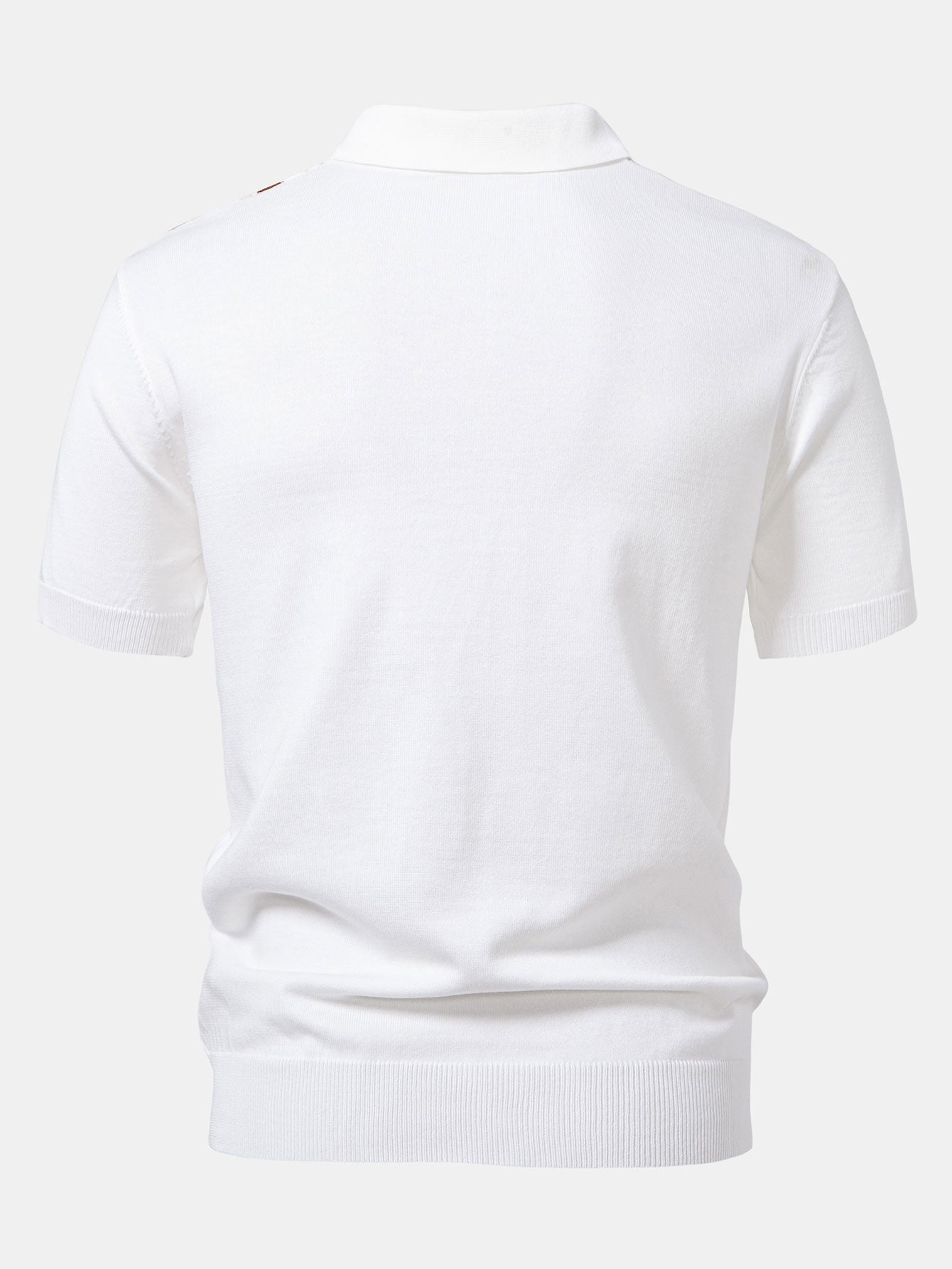 Luke | Stripe Knit Zip Up Polo Shirt