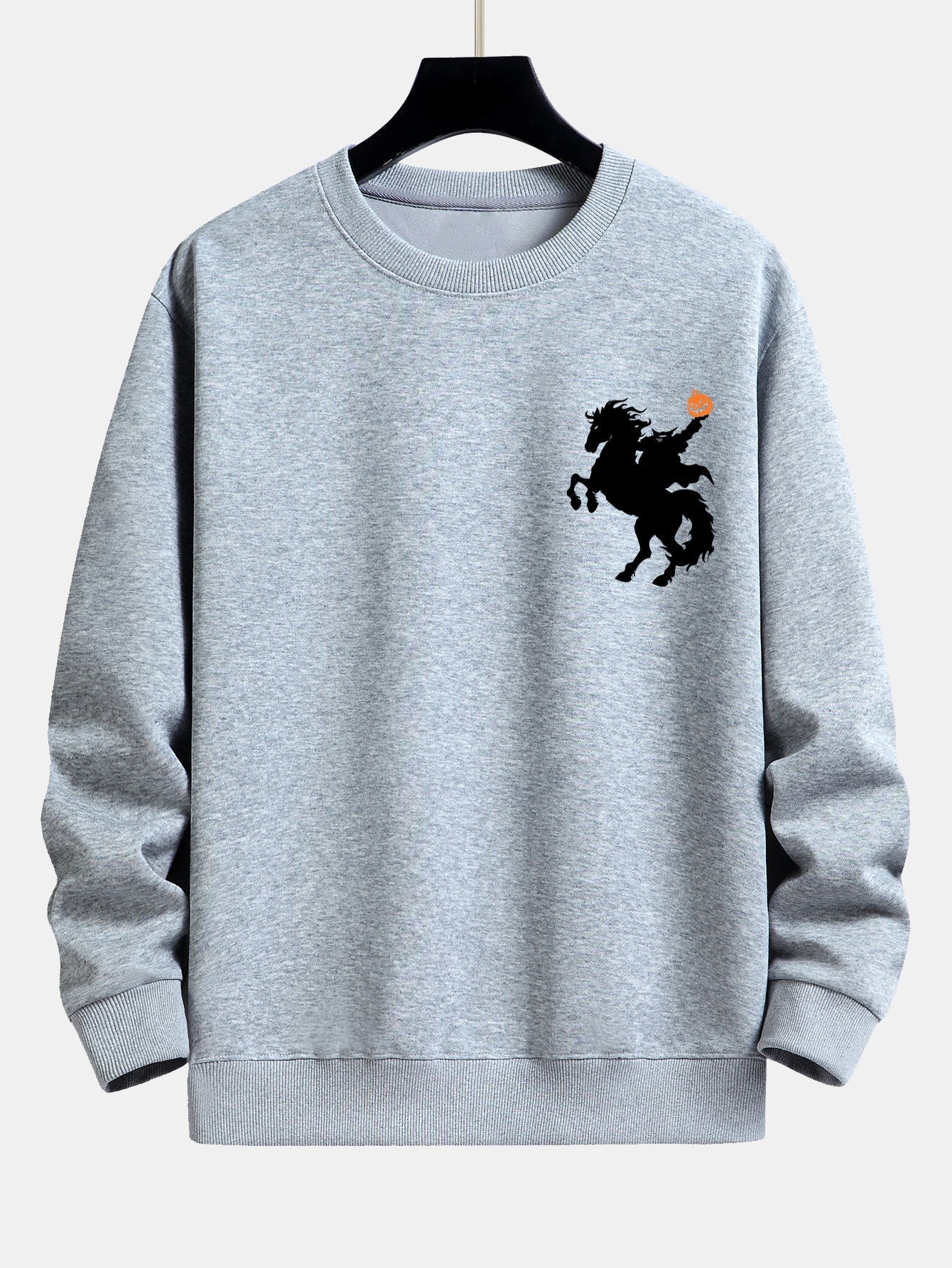 Cayetano® | Pumpkin Headless Horseman Print Relax Fit Sweatshirt