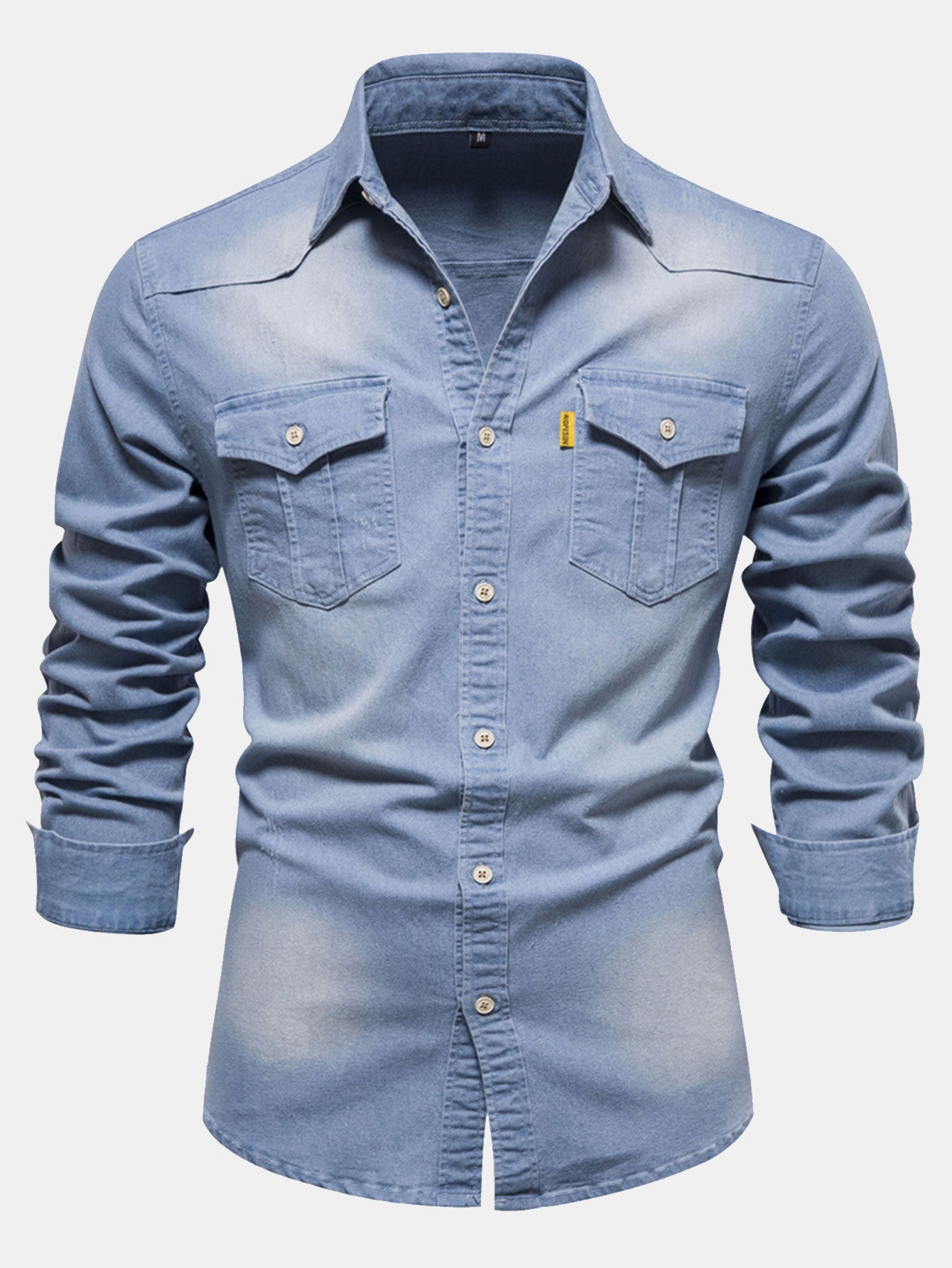 Finbar® | Washed Denim Western Shirt With Pockets
