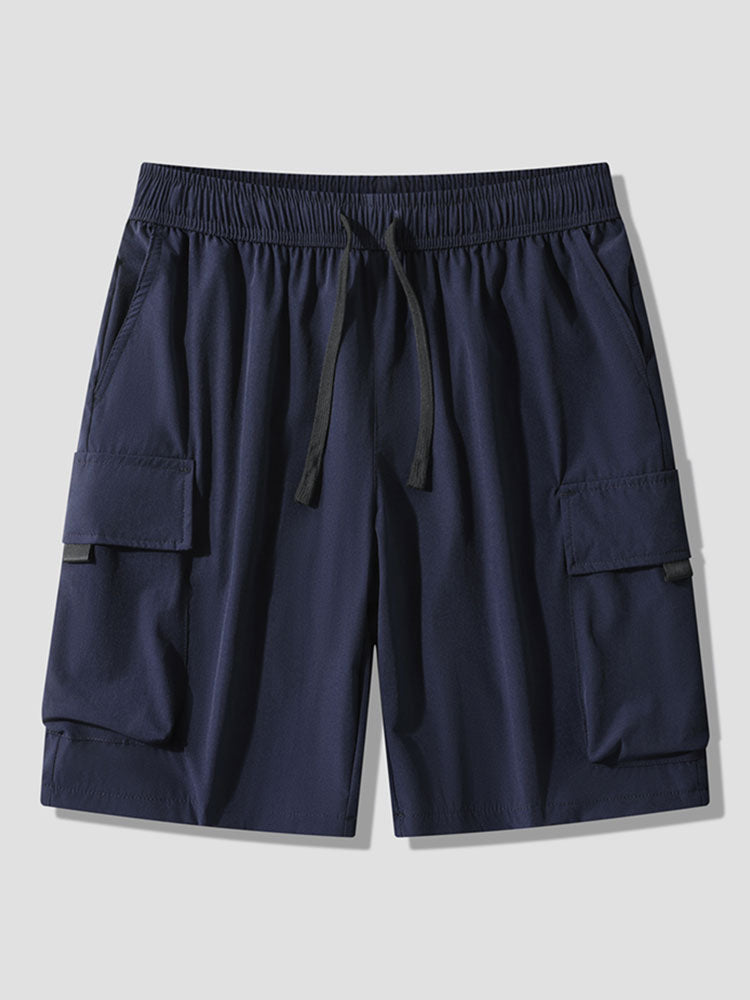 Florentine | Solid Drawstring Cargo Shorts