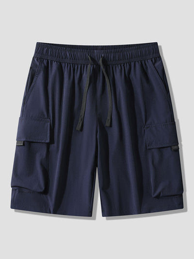 Florentine | Solid Drawstring Cargo Shorts