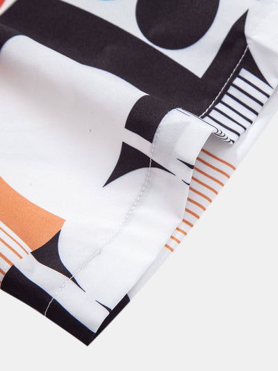 Marco® | Color Block Geometry Print Button Up Shirt