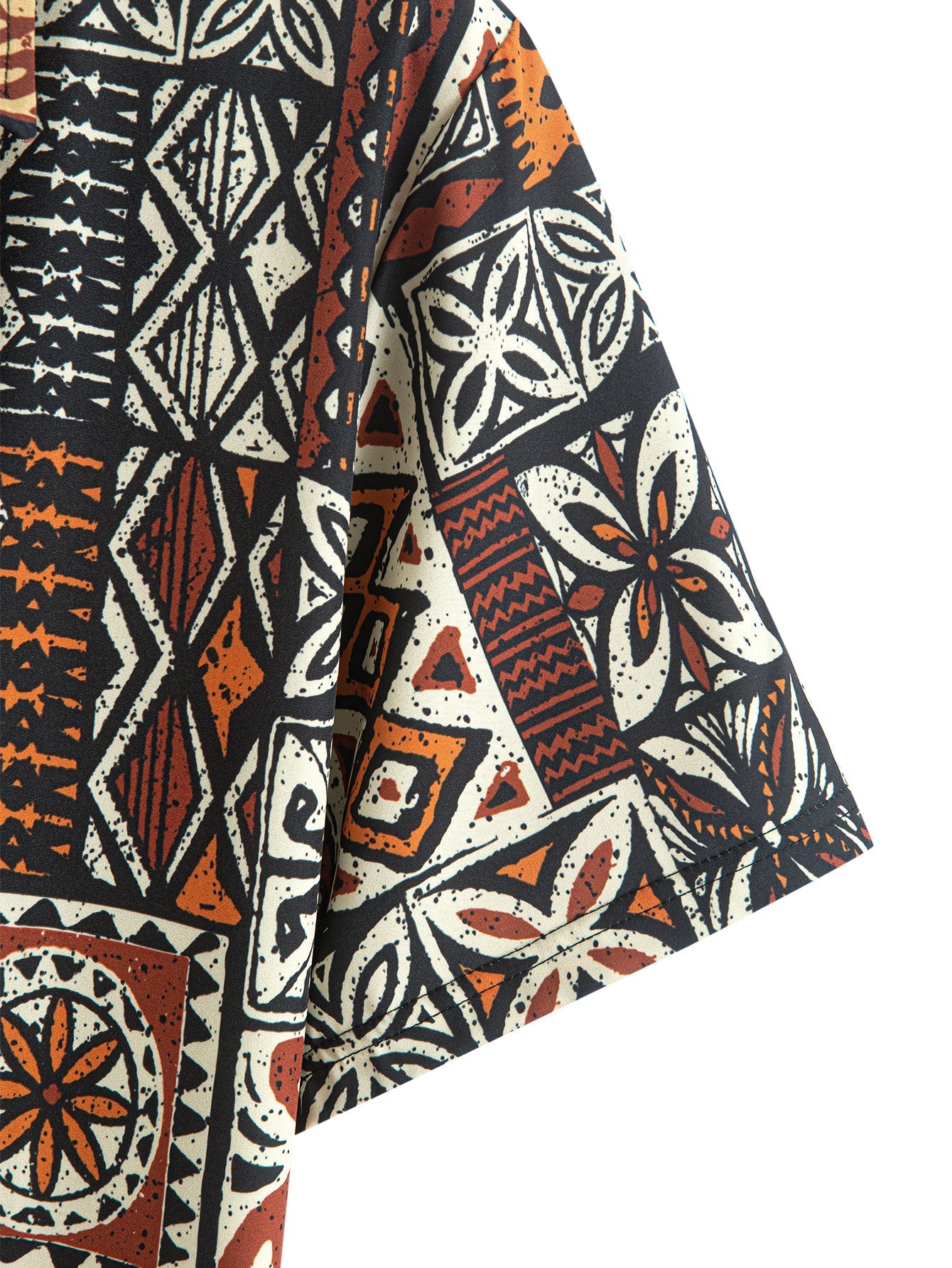 Italo® | Ethnic Geometry Print Button Up Shirt