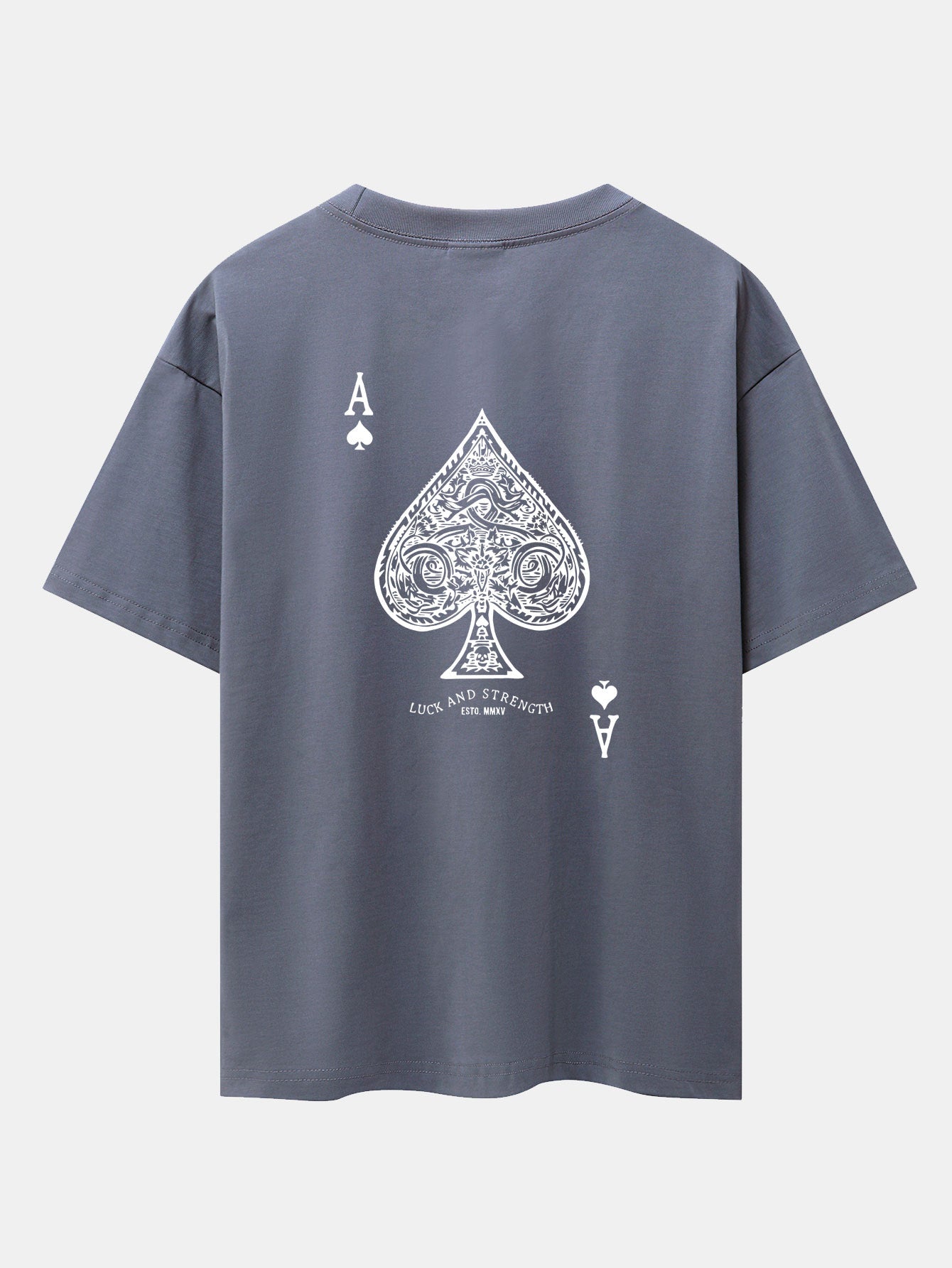 Ahab® | Ace Of Spades Print Drop Shoulder Oversize T-Shirt