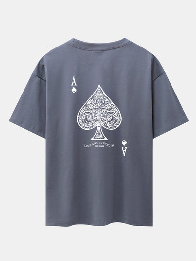 Conrado® | Ace Of Spades Print Drop Shoulder Oversize T-Shirt
