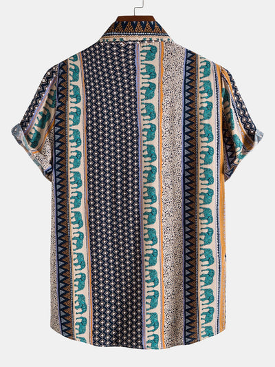 Yosef® | Elephant Geometric Print Shirt