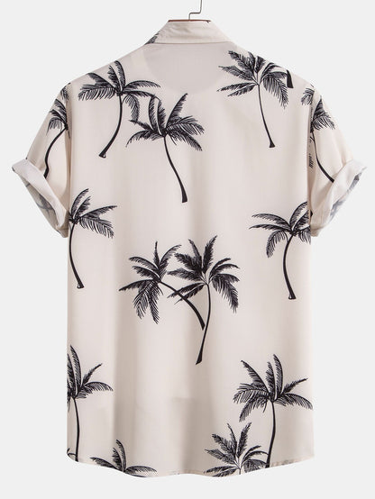 Yosafat® | Palm Tree Print Button Up Shirt
