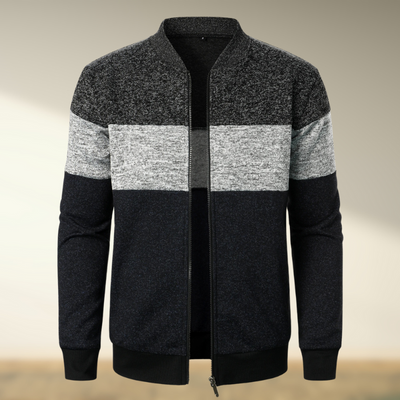Marcos® | Striped turtleneck sweater with zip