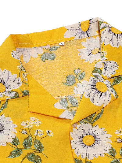 Arquipo® | Sunflower Print Revere Shirt