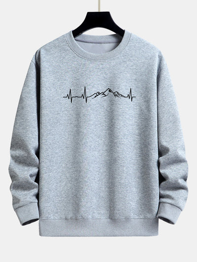 Jarek® | Heartbeat Mountain Print Relax Fit Sweatshirt