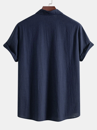 Arto® | Geometric Print Linen Look Shirt