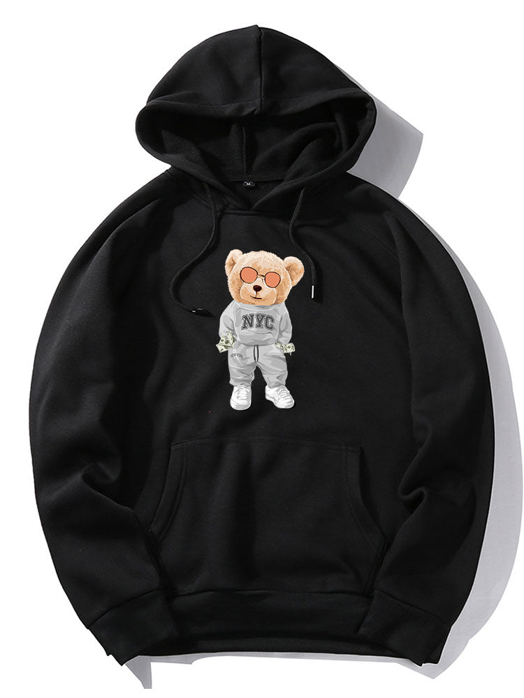Damon | Rich Bear Print Hoodie