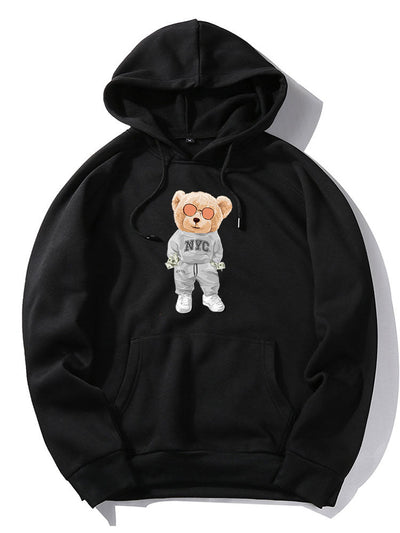 Damon | Rich Bear Print Hoodie